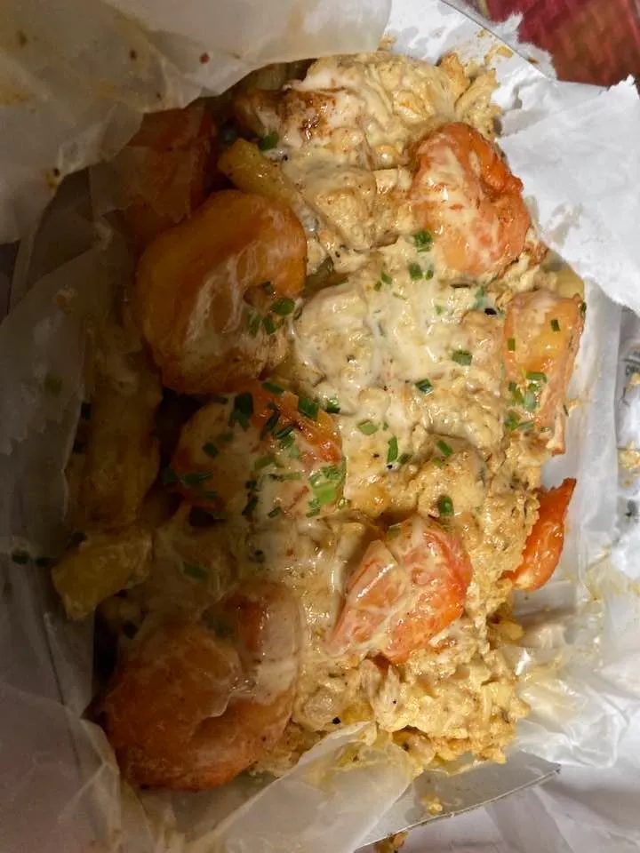 Chicken Alfredo Chicken Fries w Shrimp
